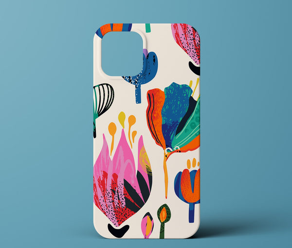 White Floral Abstract Phone Case