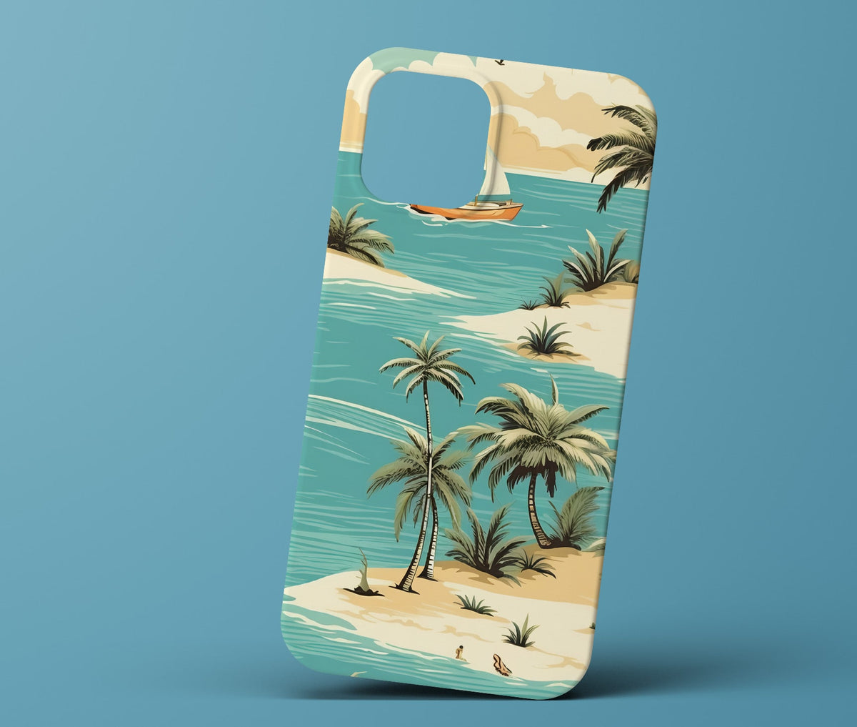 Beach And Palm Tree Phonecase