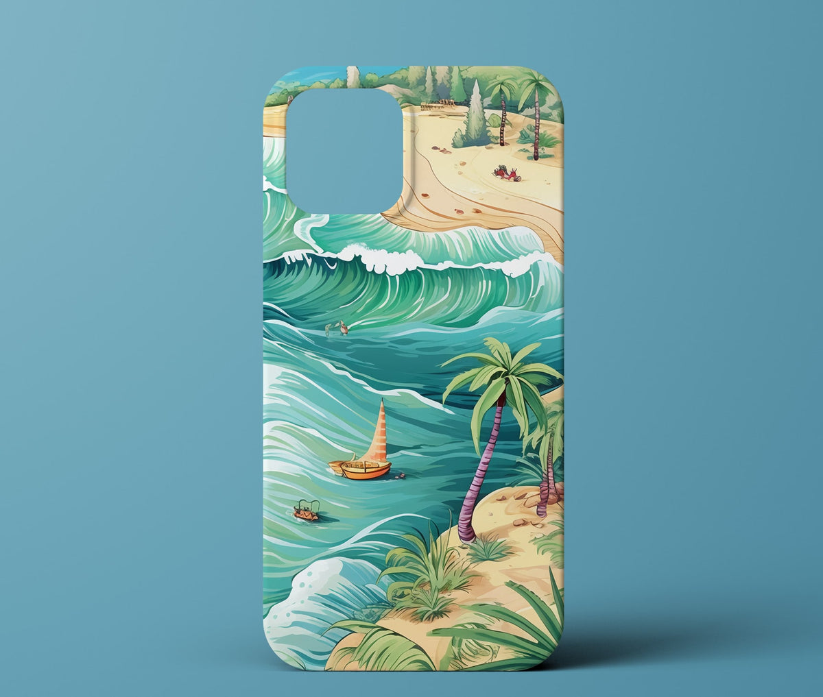 Beach and Palm Tree Phone Case