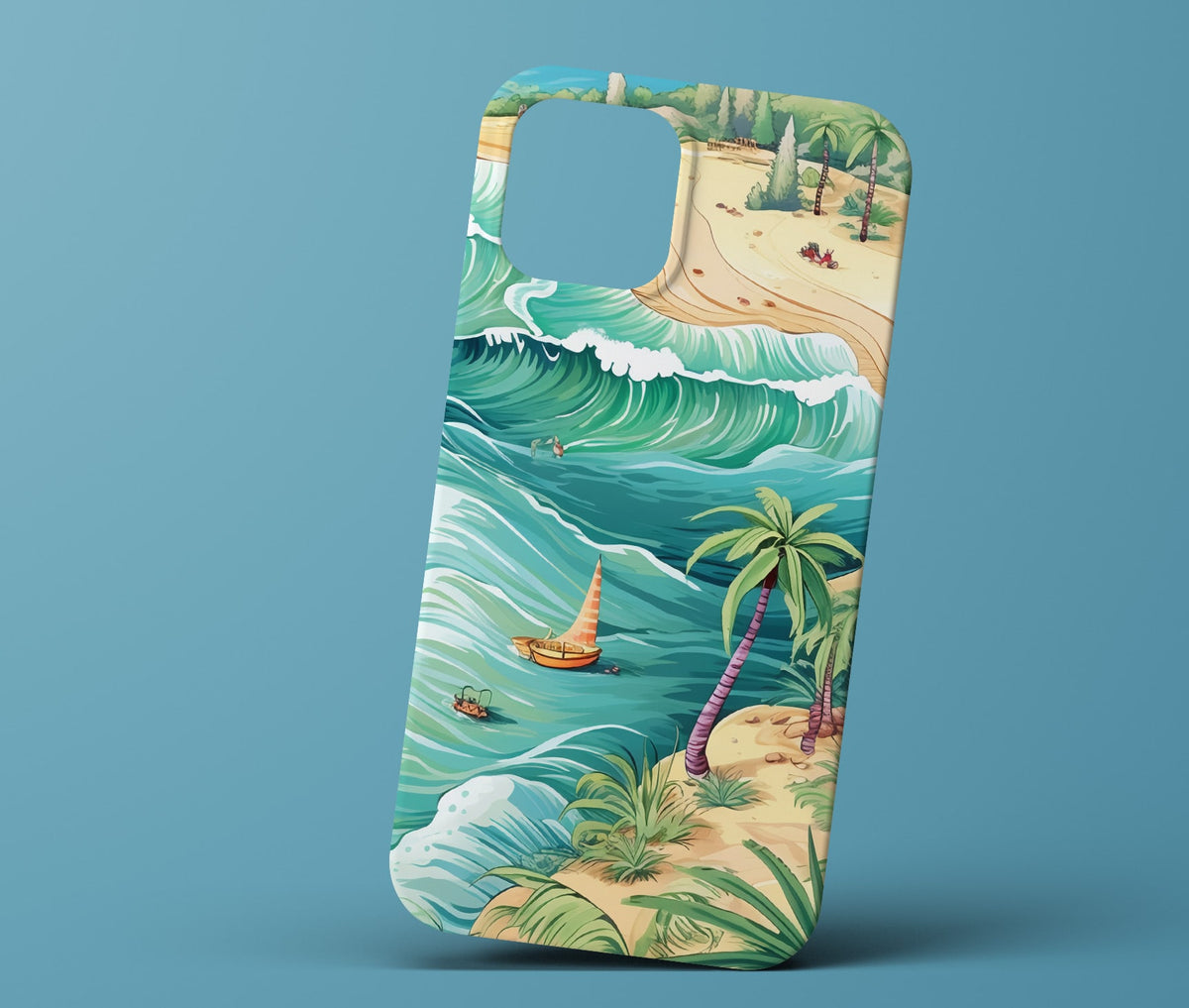 Beach and Palm Tree Phonecase