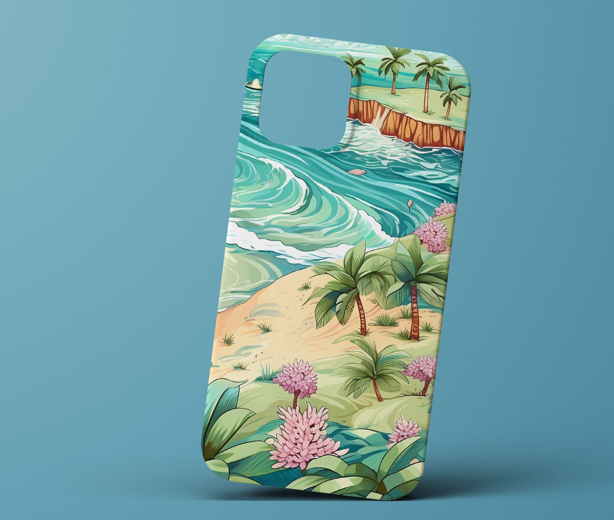 Beach and Palm Tree Phonecase