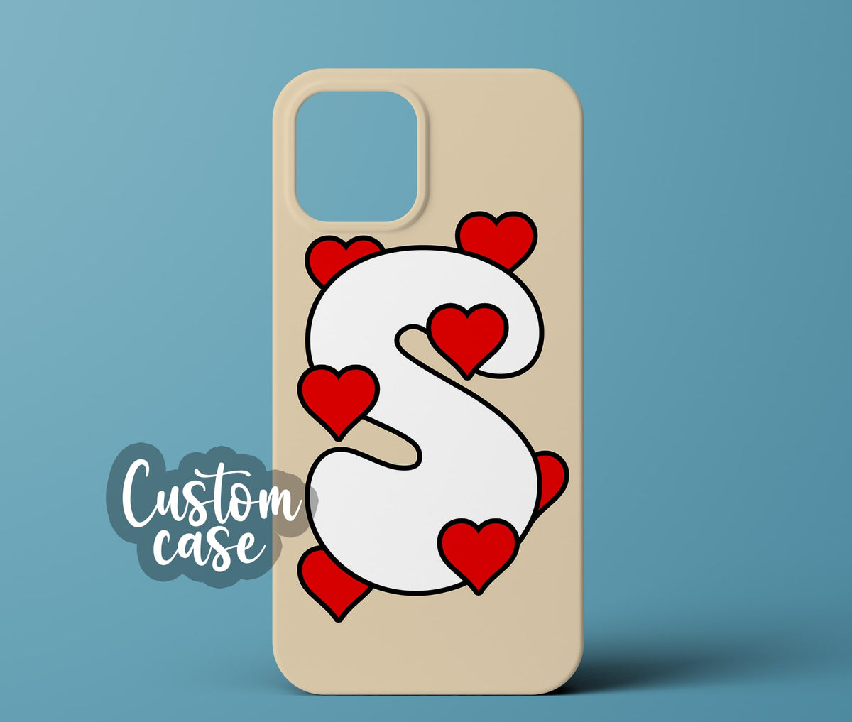 Beige monogram phone case