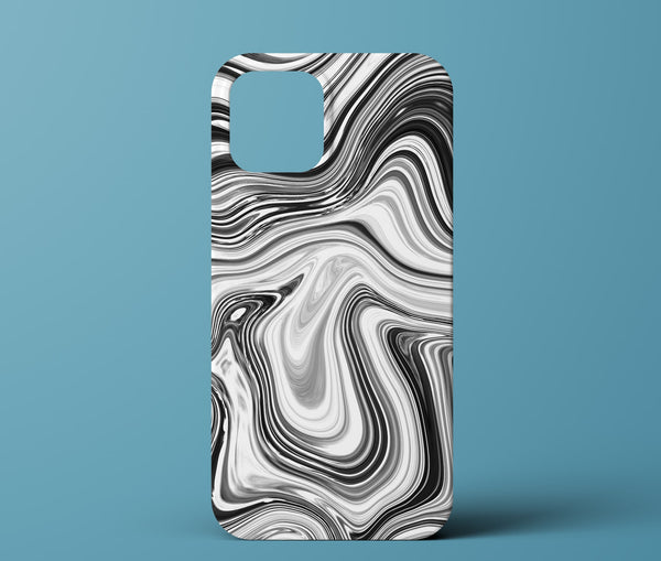 Black and white marble phone case