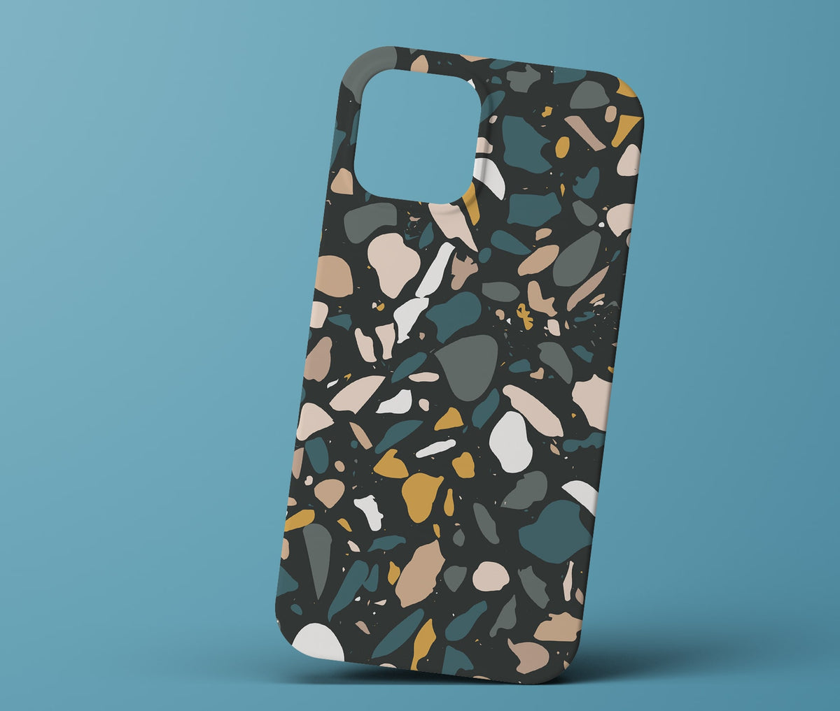 Black terrazzo phonecase