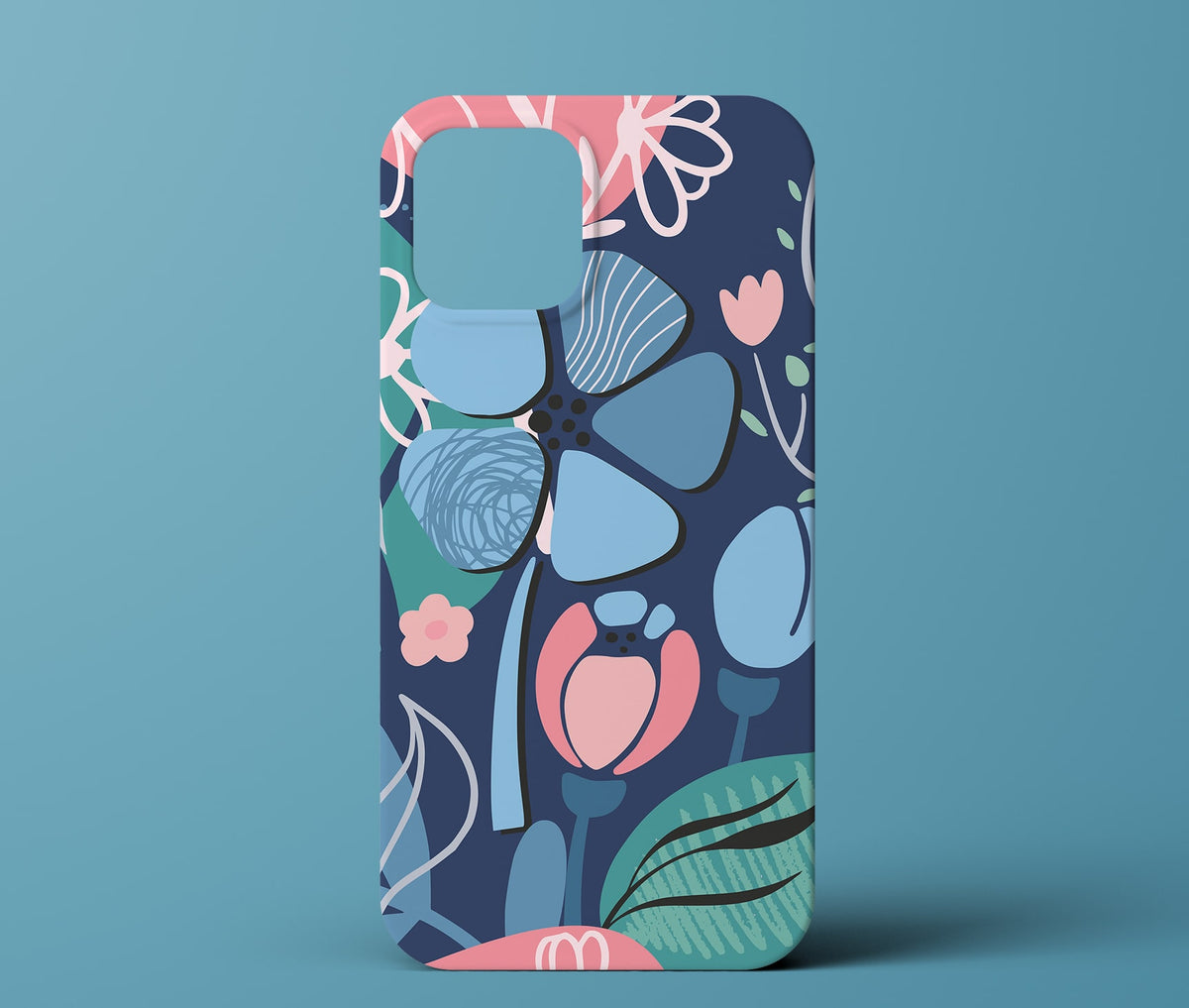 Blue Floral Abstract Phone Case