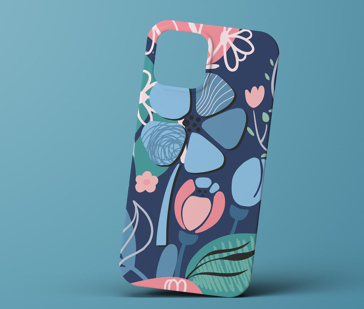 Blue Floral Abstract Phonecase