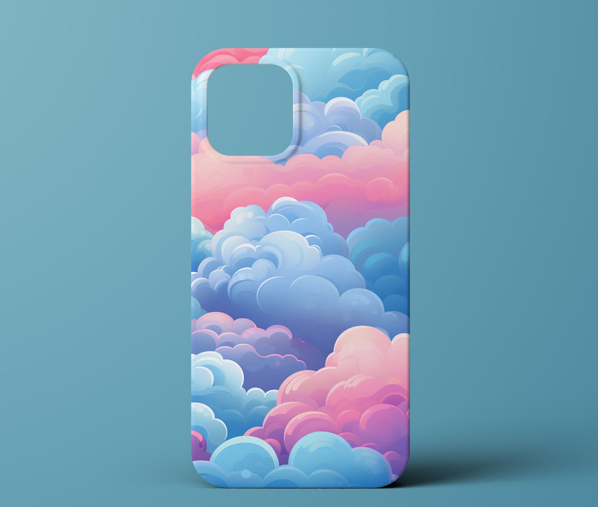 Blue and pink cloud phone case
