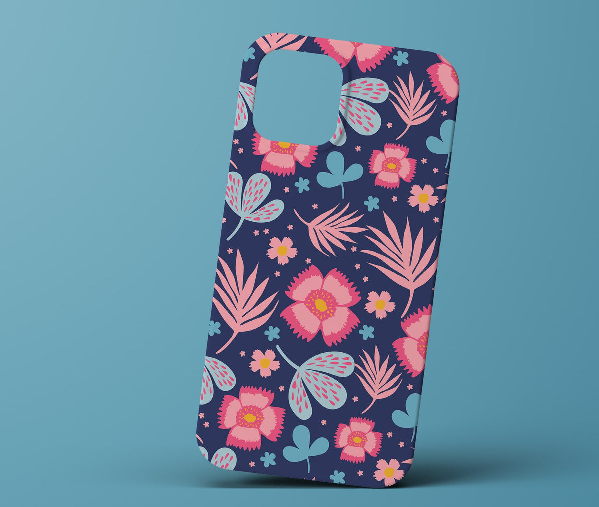 Blue and pink floral phonecase