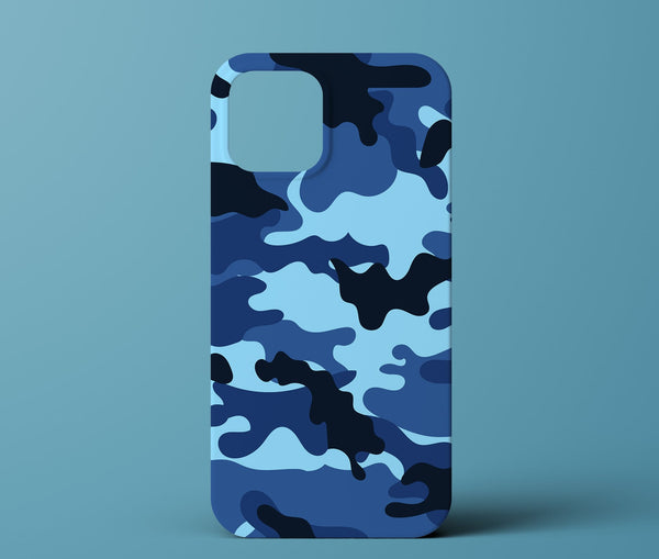 Blue camo phone case