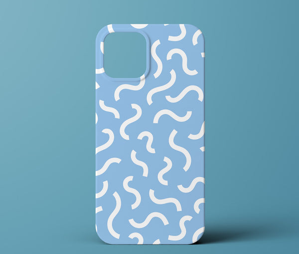 Blue doodle phone case