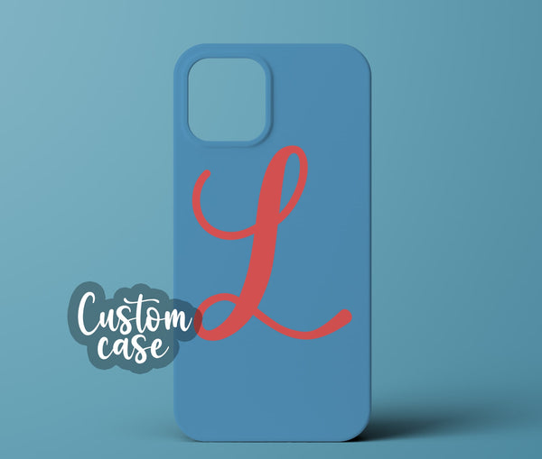 Blue initial phone case