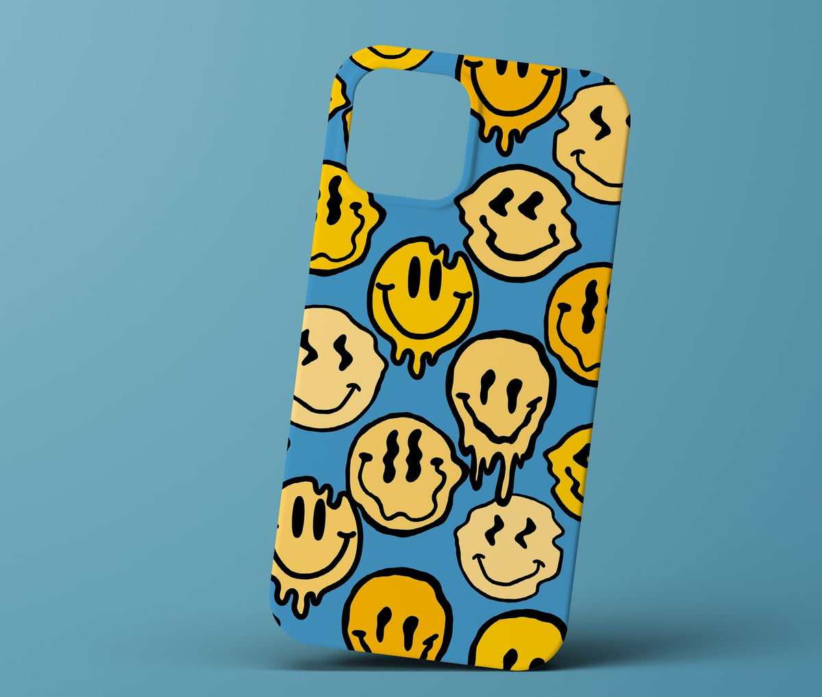 Blue smiley phonecase