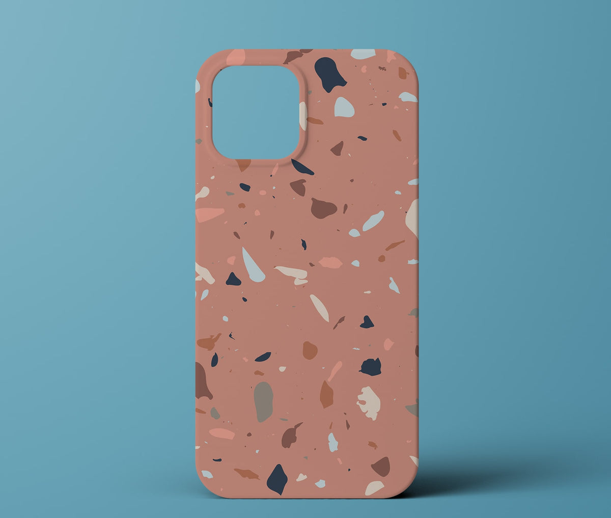 Brown terrazzo phone case