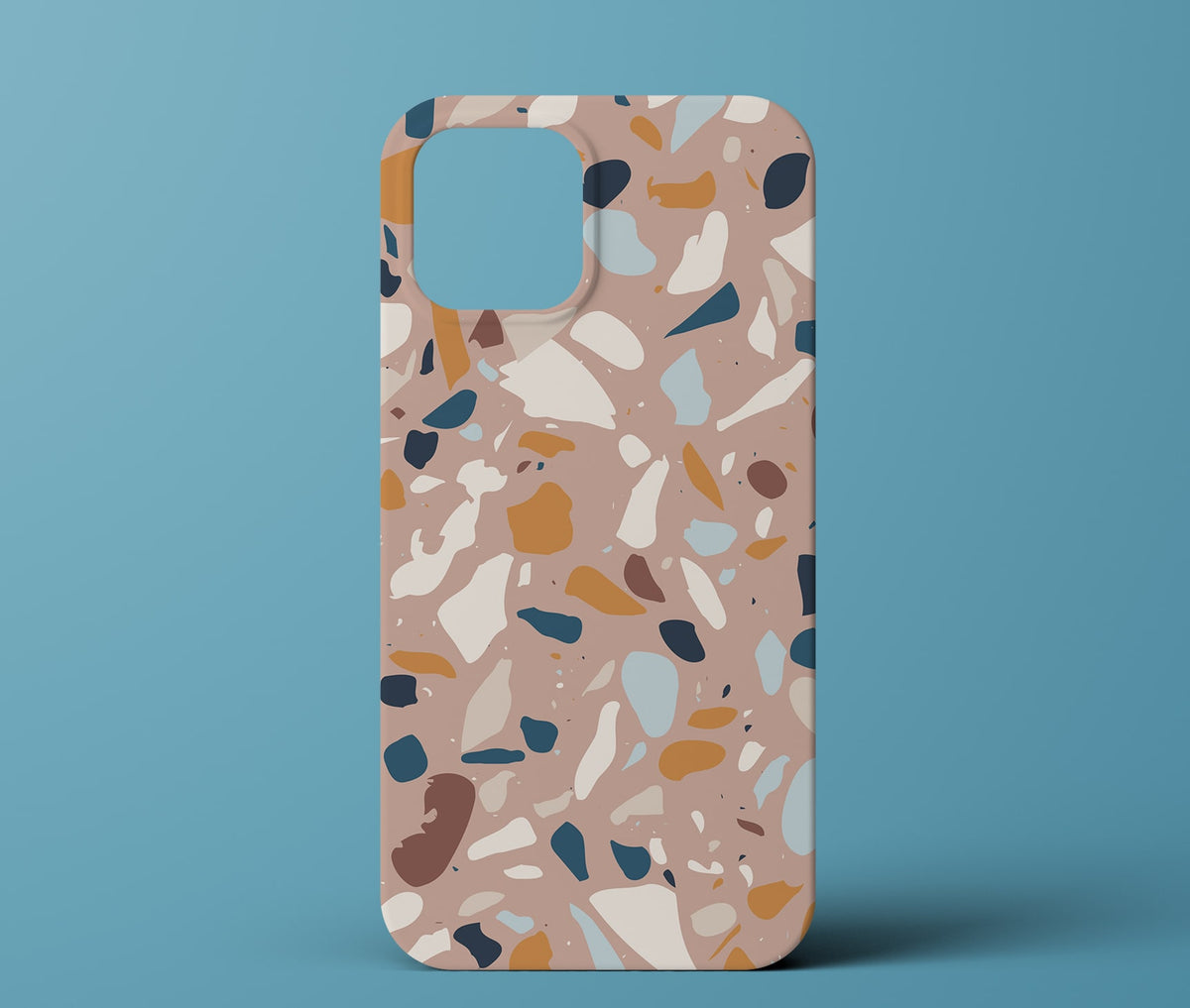 Brown terrazzo phone case