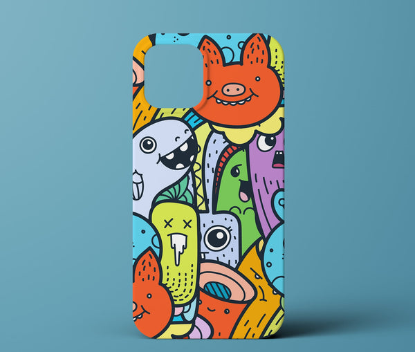 Colorful doodle phone case