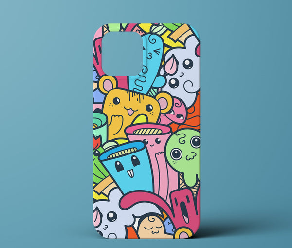 Colorful doodle phone case