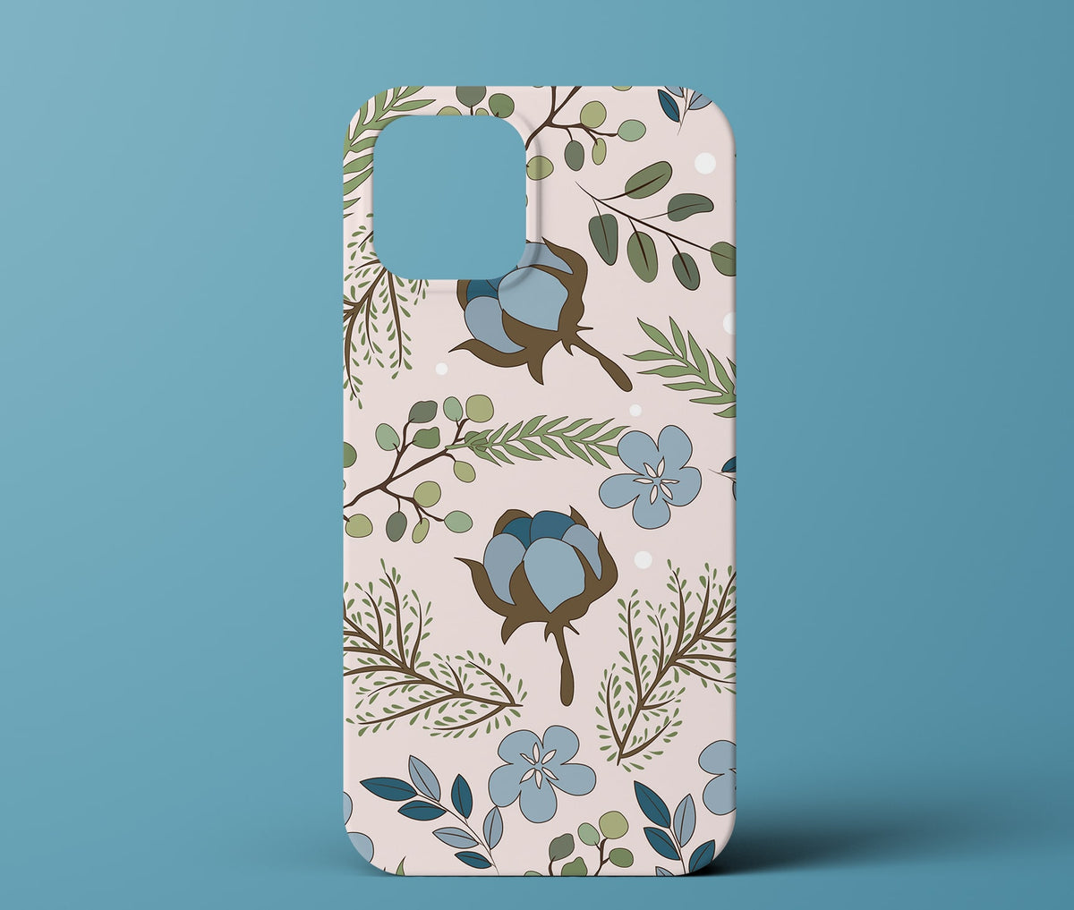 Cream floral phone case