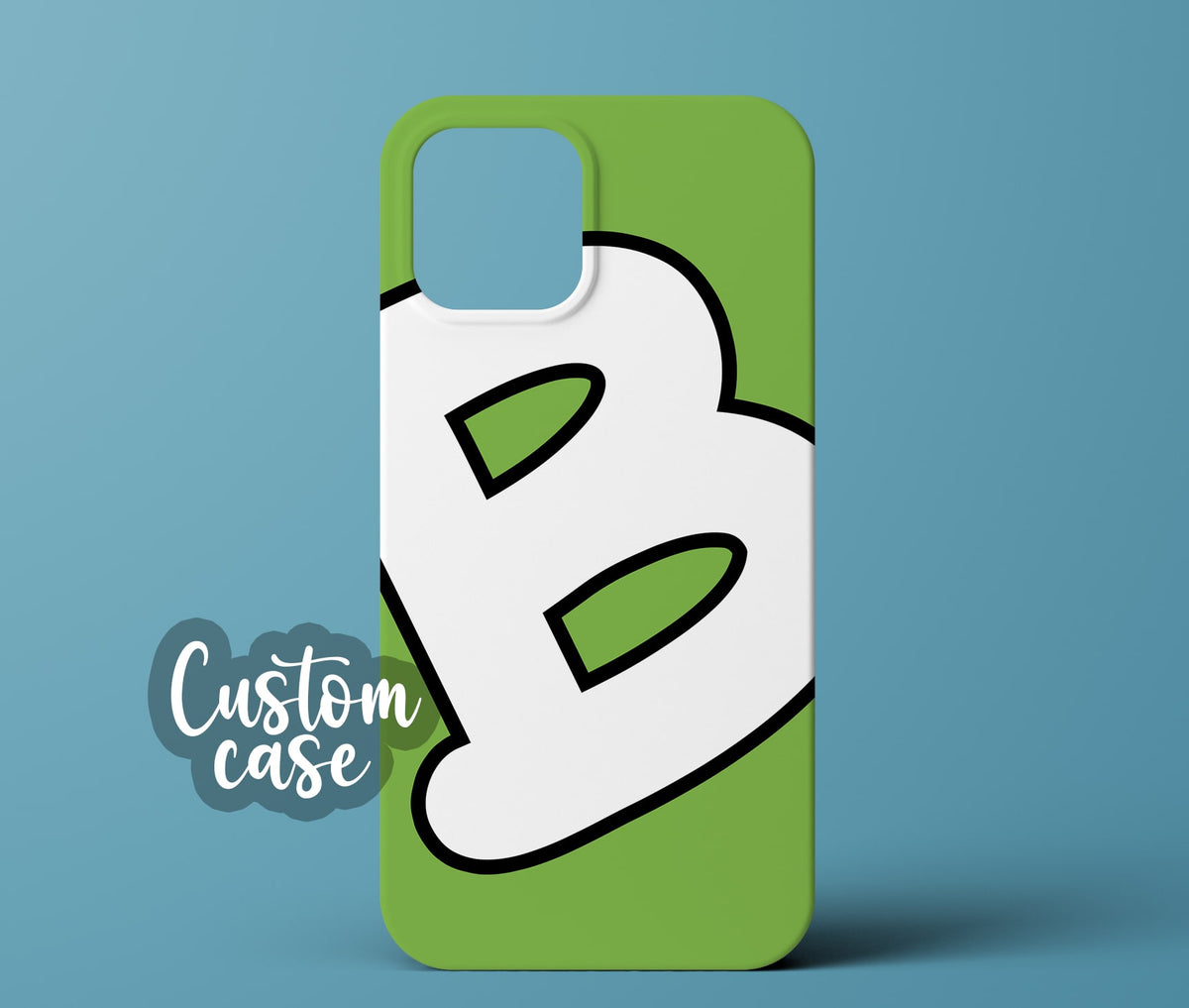 Green initial phone case