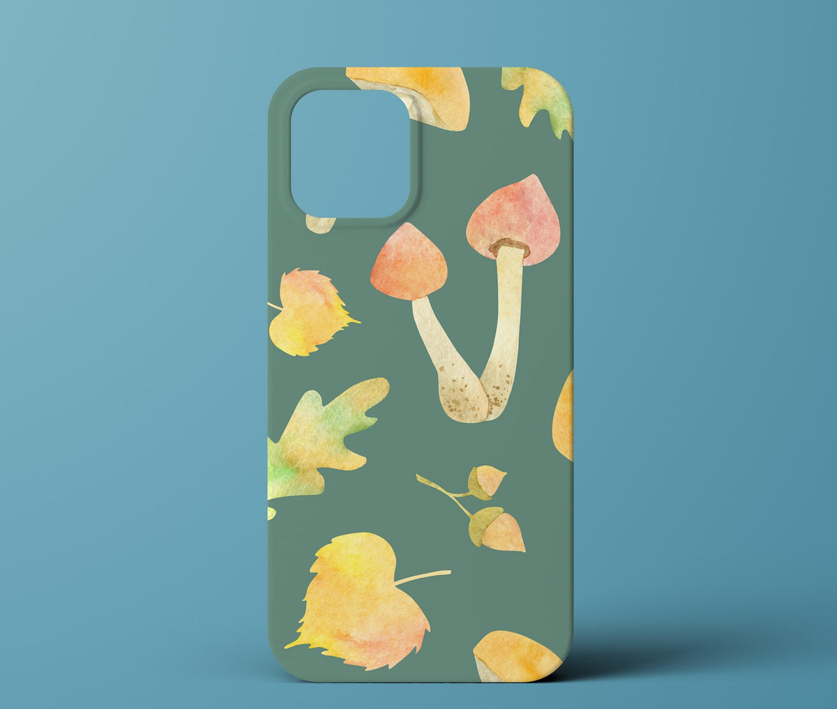 Green fall phone case