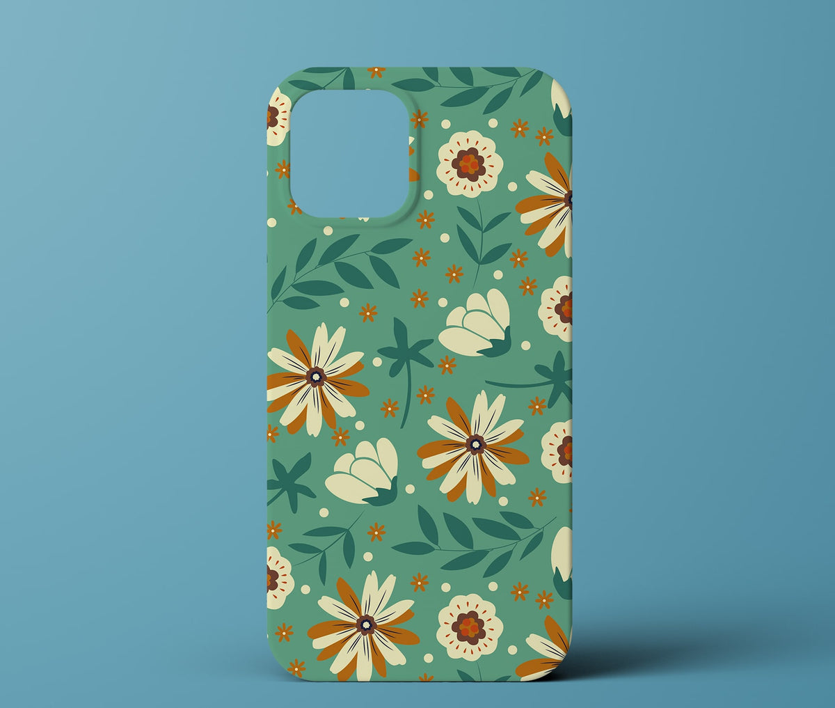 Green floral phone case