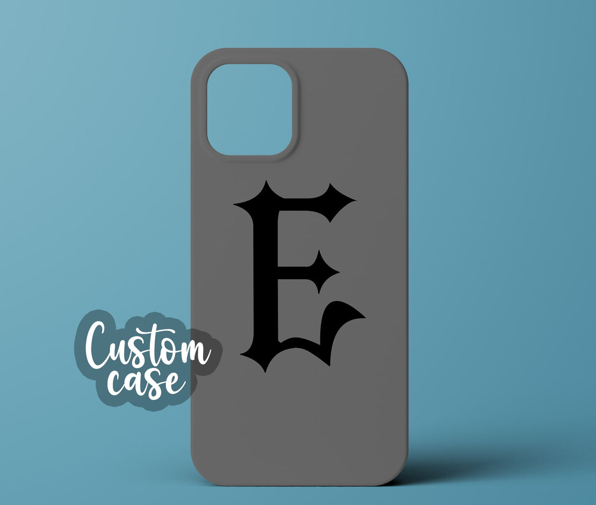 Grey initial phone case