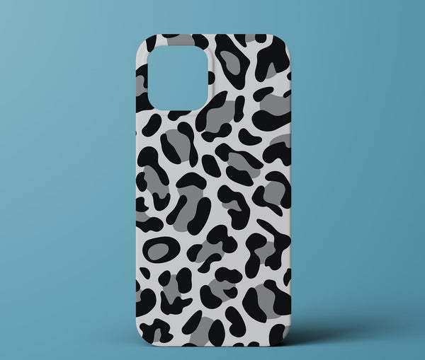 Grey leopard print phone case