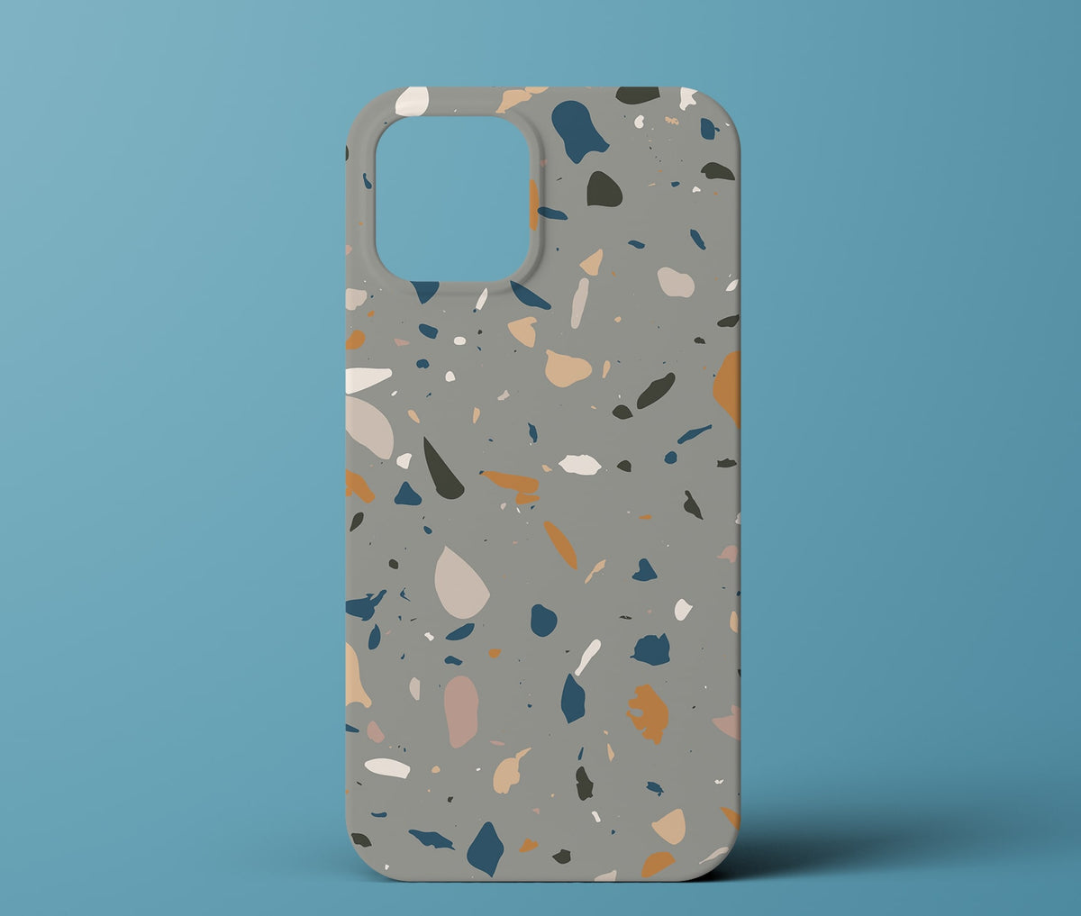 Grey terrazzo phone case