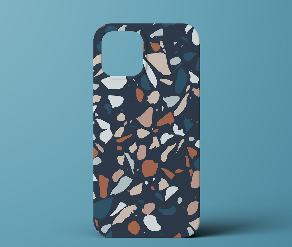 Navy terrazzo phone case