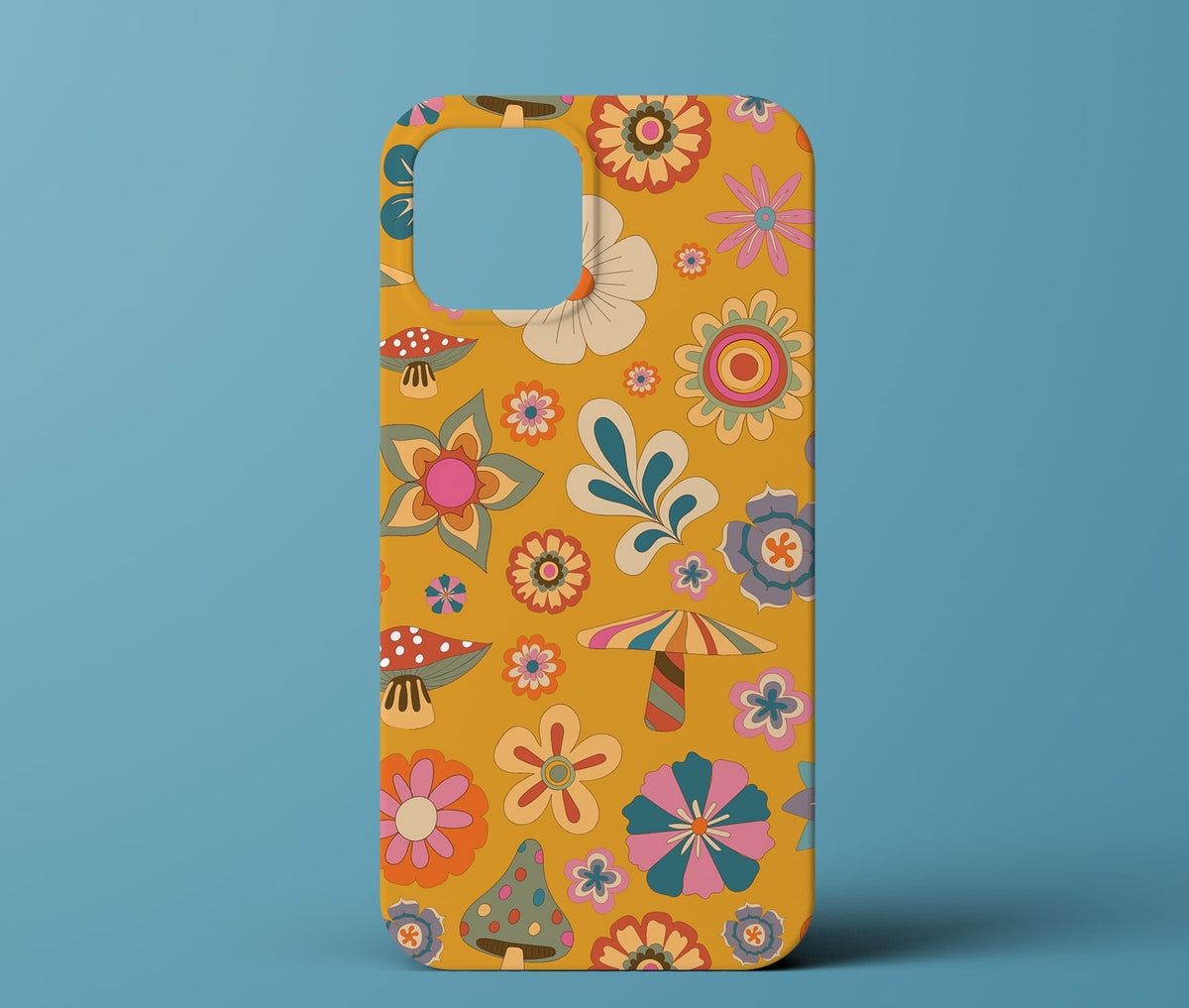 Orange floral phone case