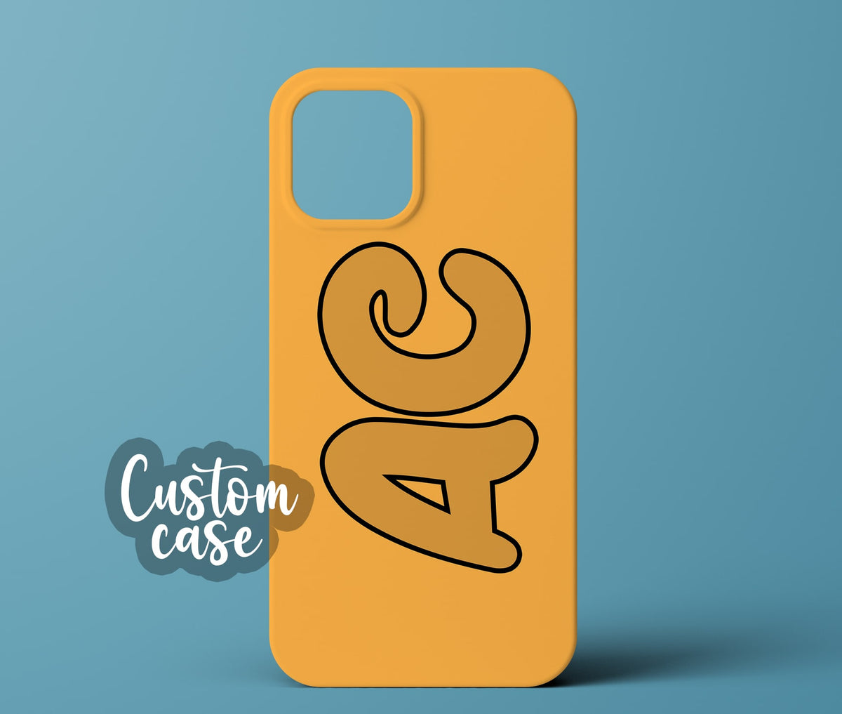 Orange initials phone case
