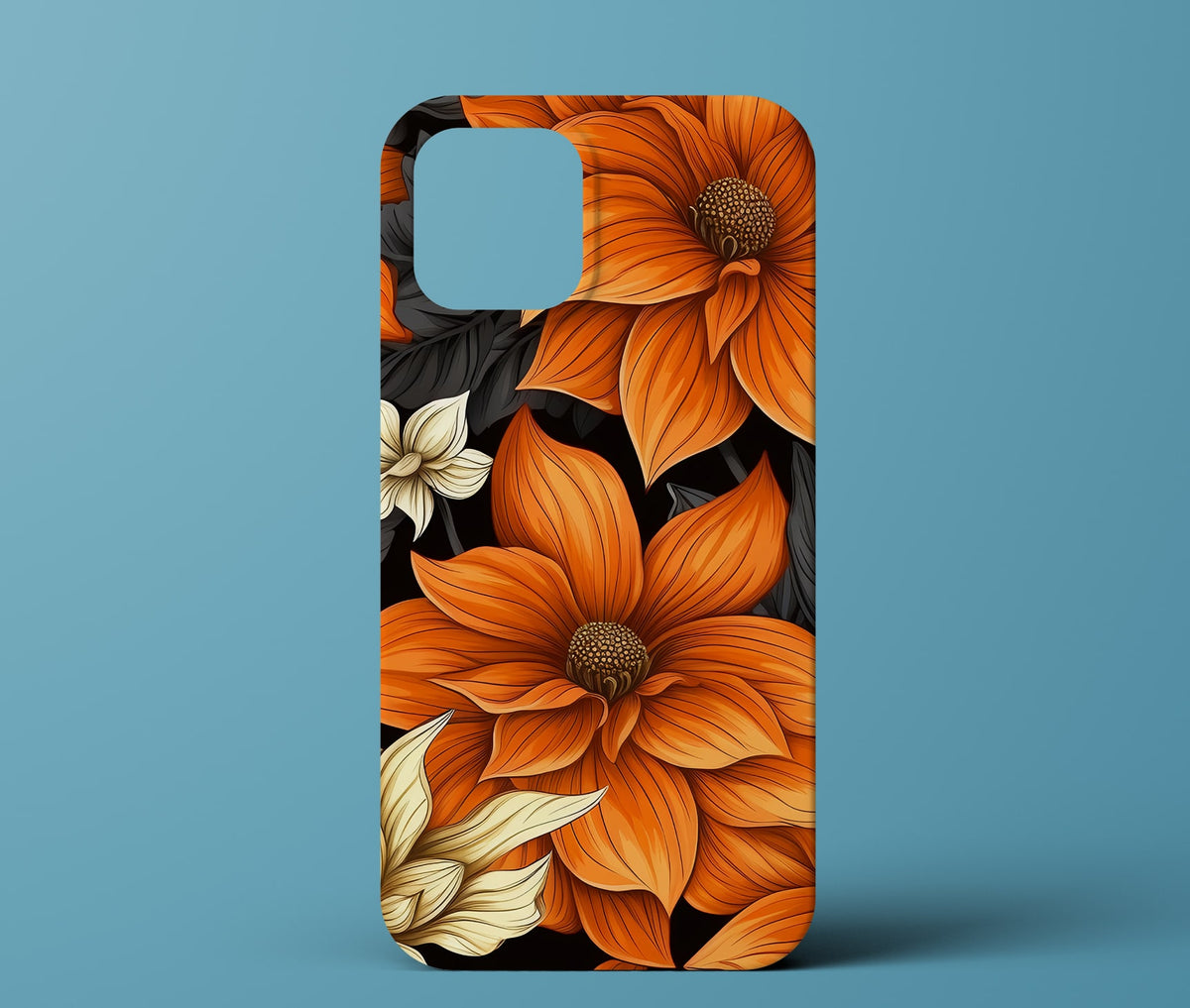 Orange flower phone case