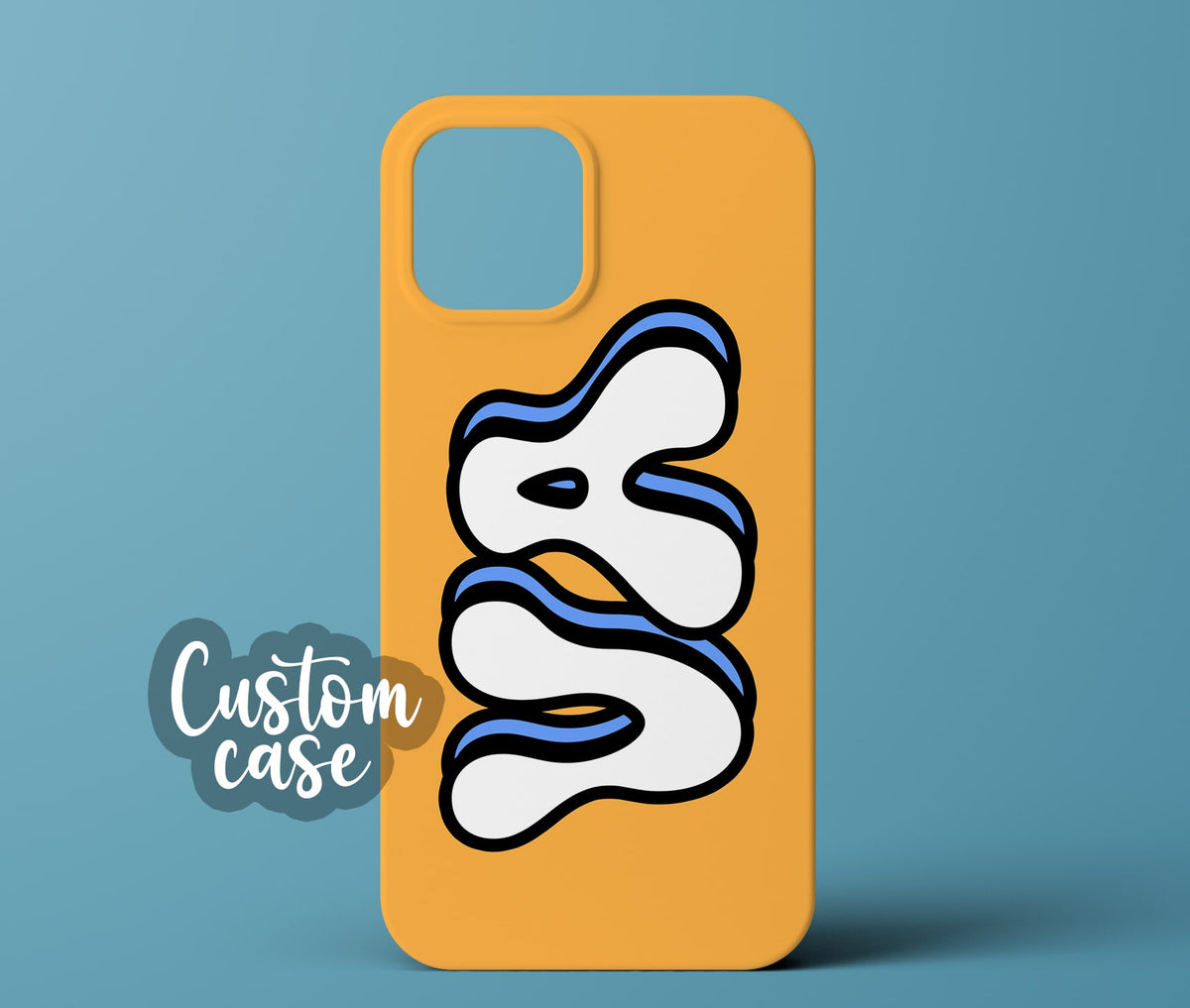 Orange initials phone case