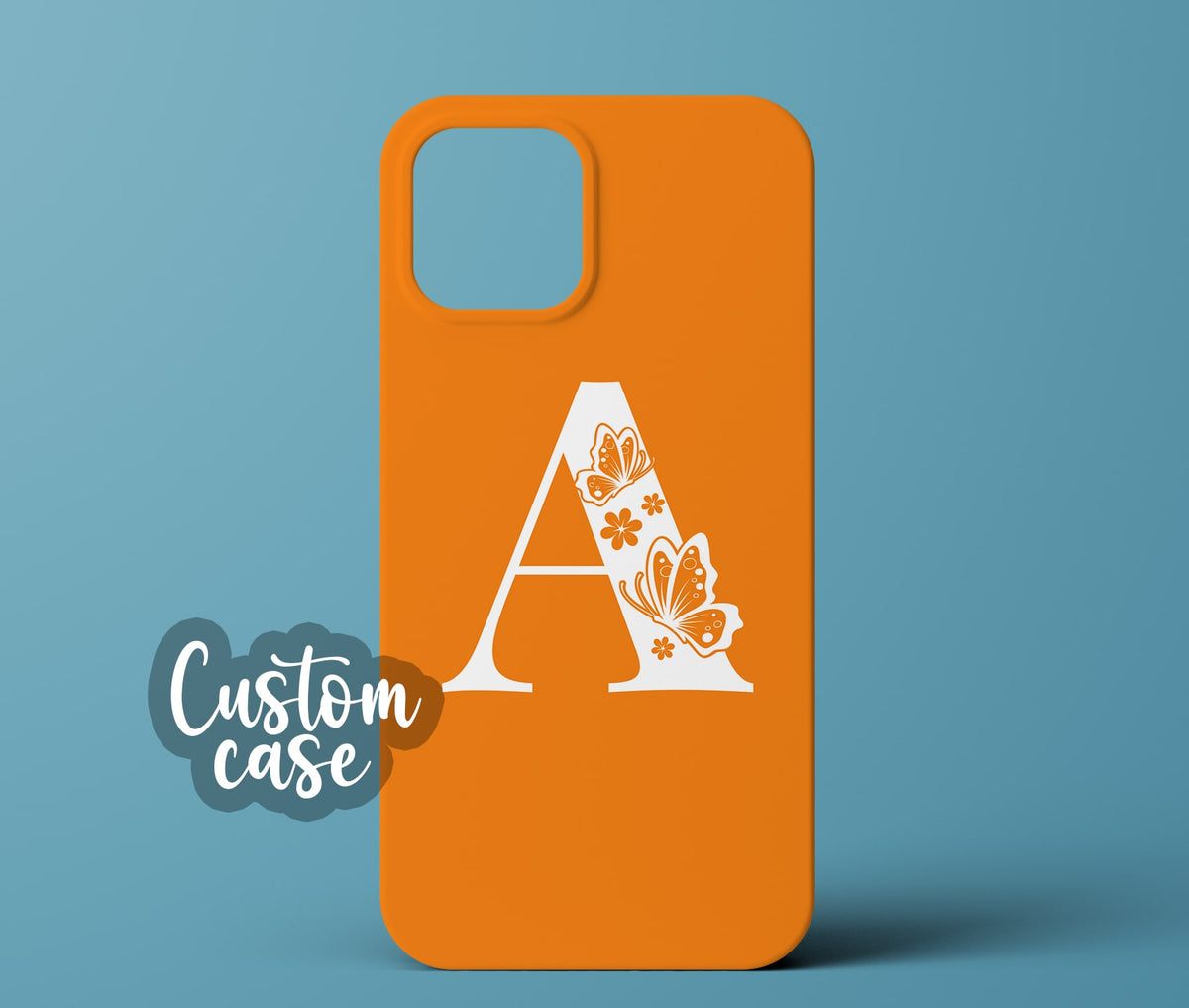 Orange monogram phone case