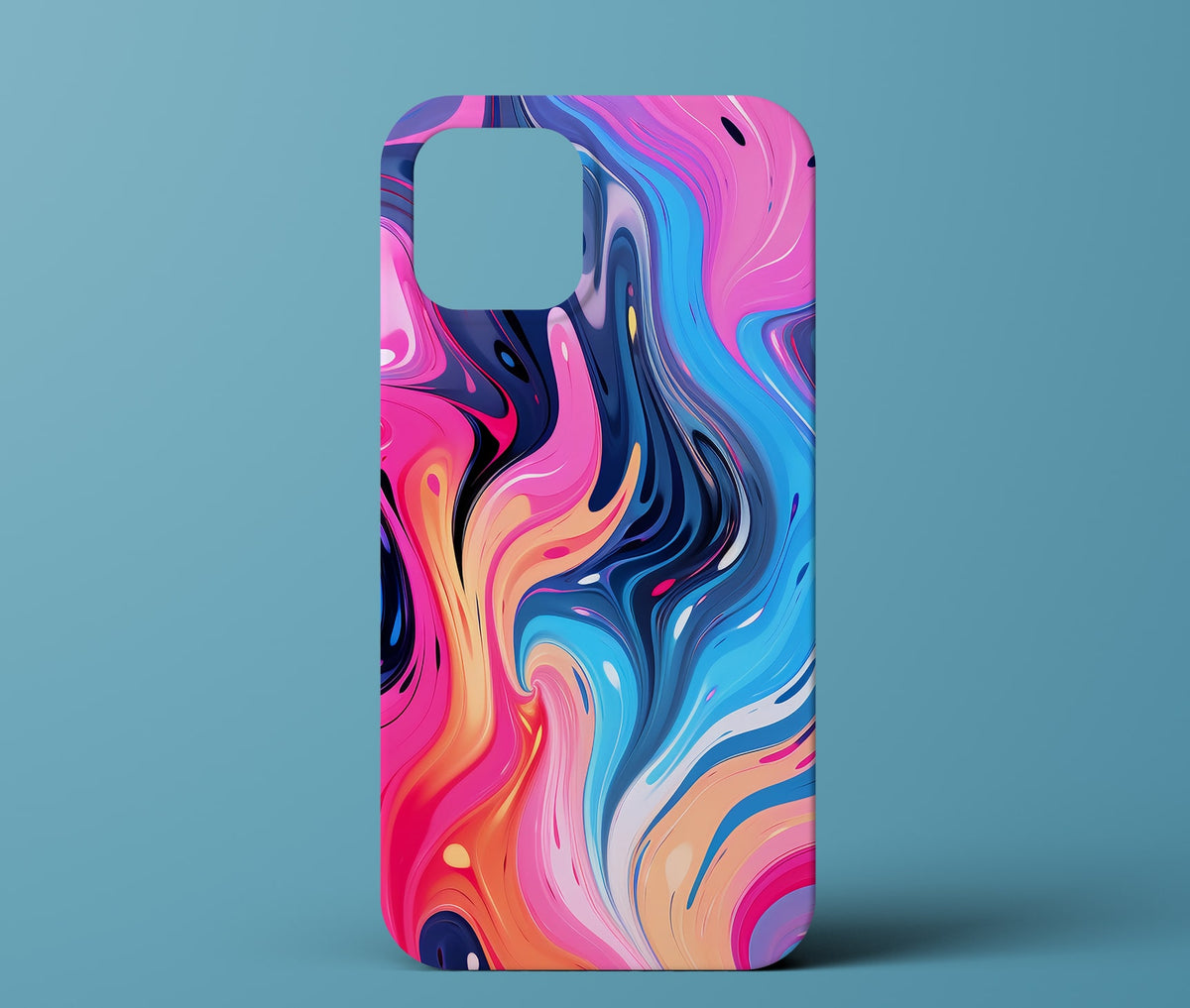 Pink and blue marble phone case