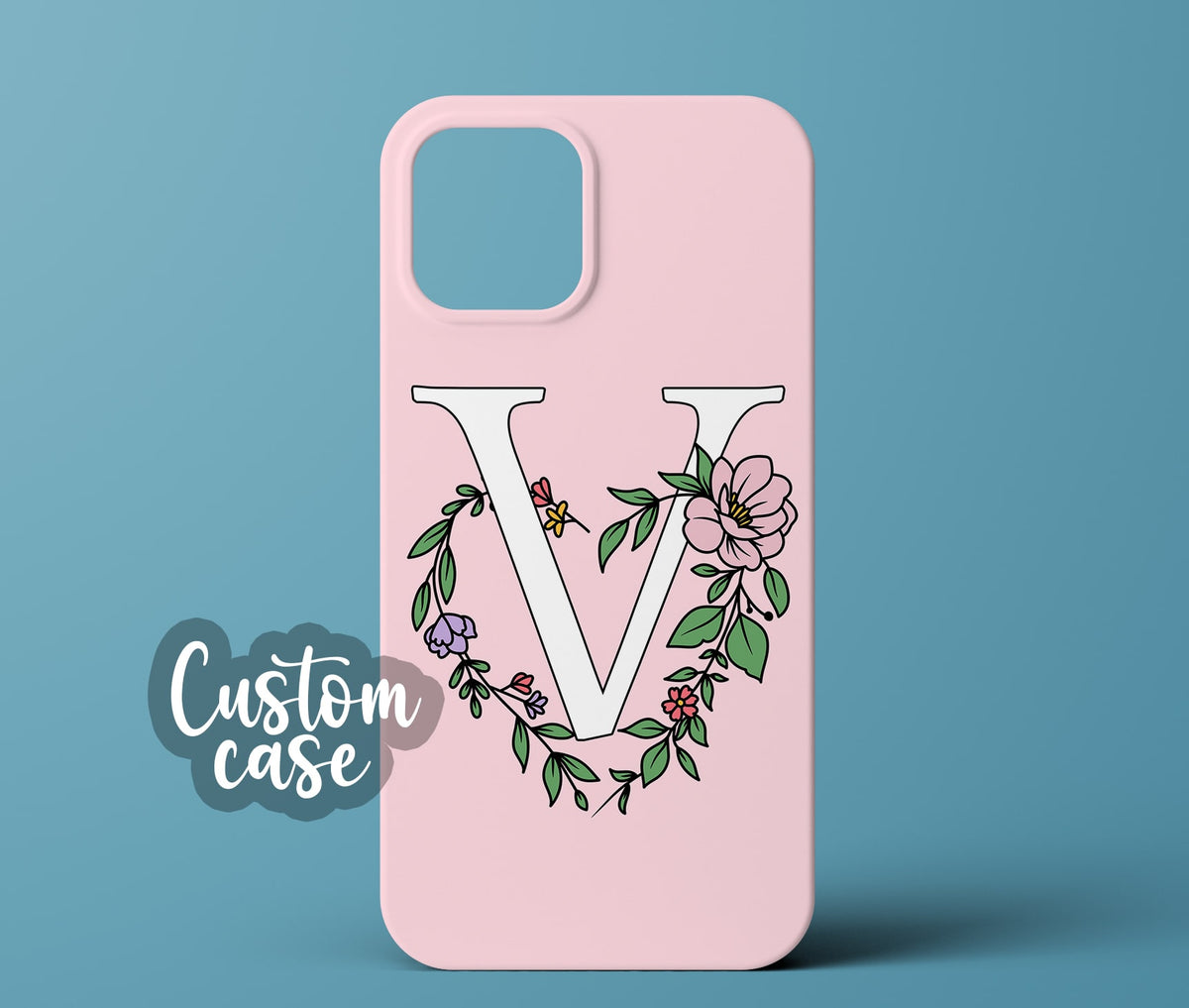 Pink initial phone case