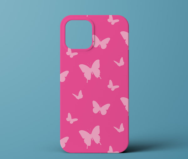 Pink butterfly phone case