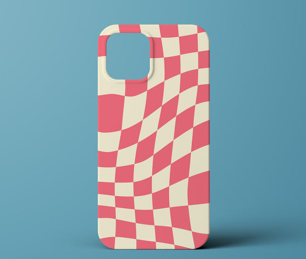 Pink checkered phone case