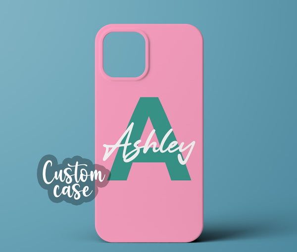Pink monogram phone case