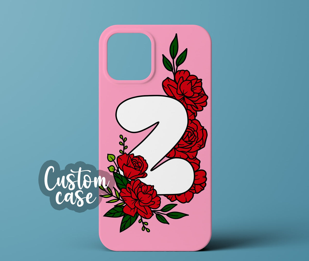 Pink monogram phone case