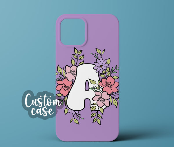 Purple initial phone case