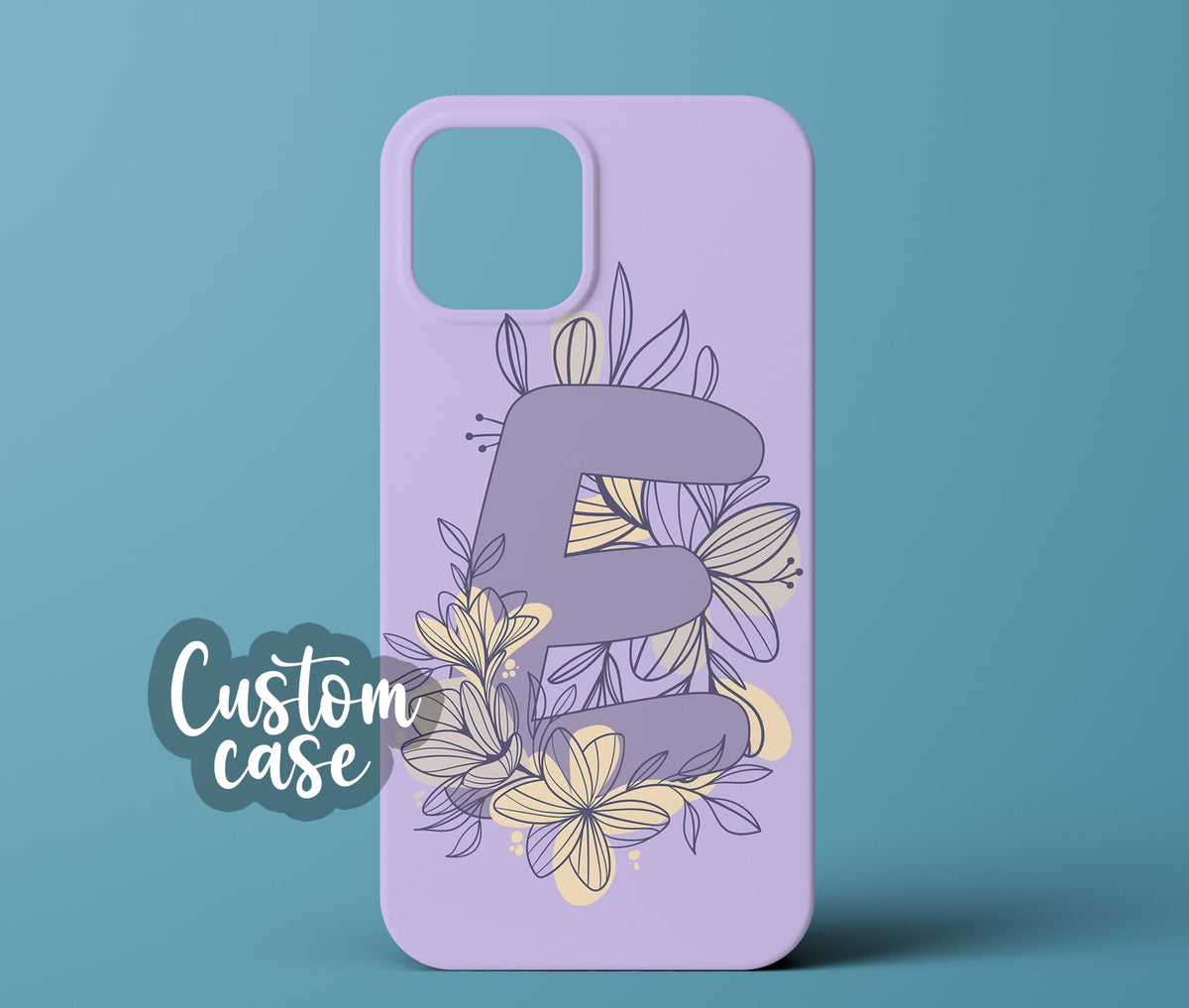 Purple initial phone case