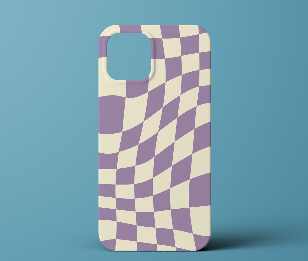 Purple checkered phone case