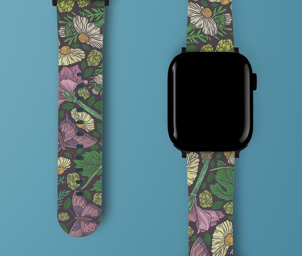 Purple flower watch band