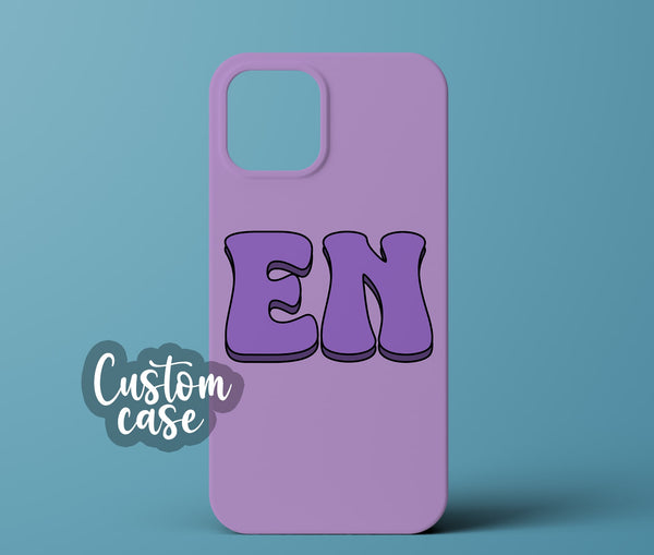 Purple initials phone case
