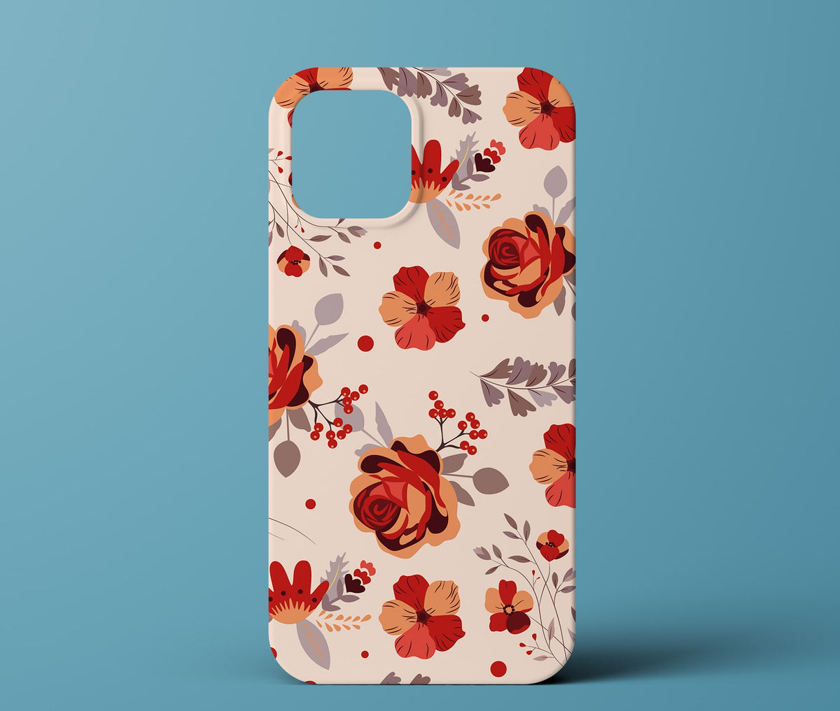 Red flower phone case