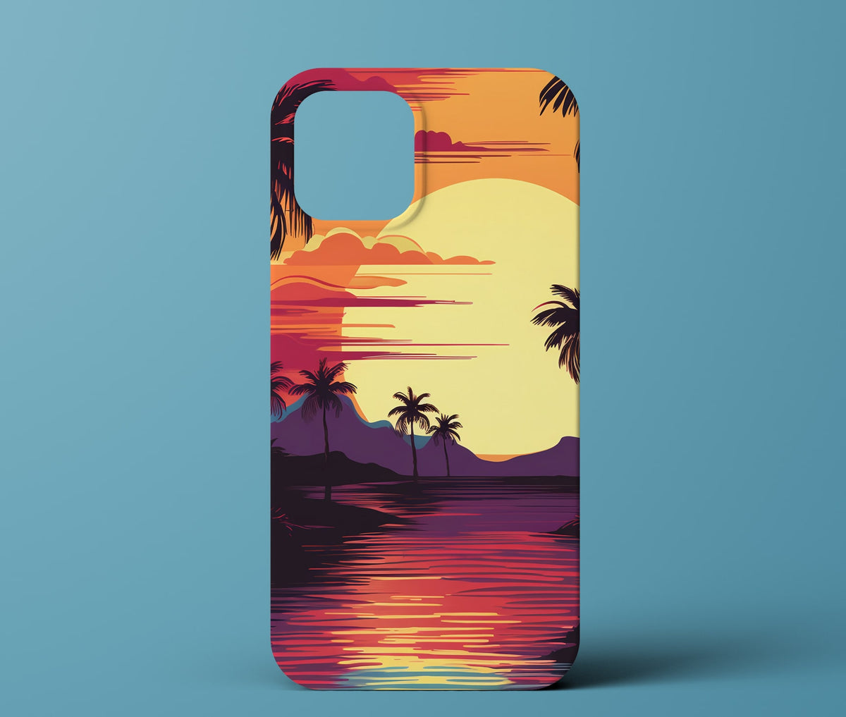 Sunset And Palm Tree Phone Case
