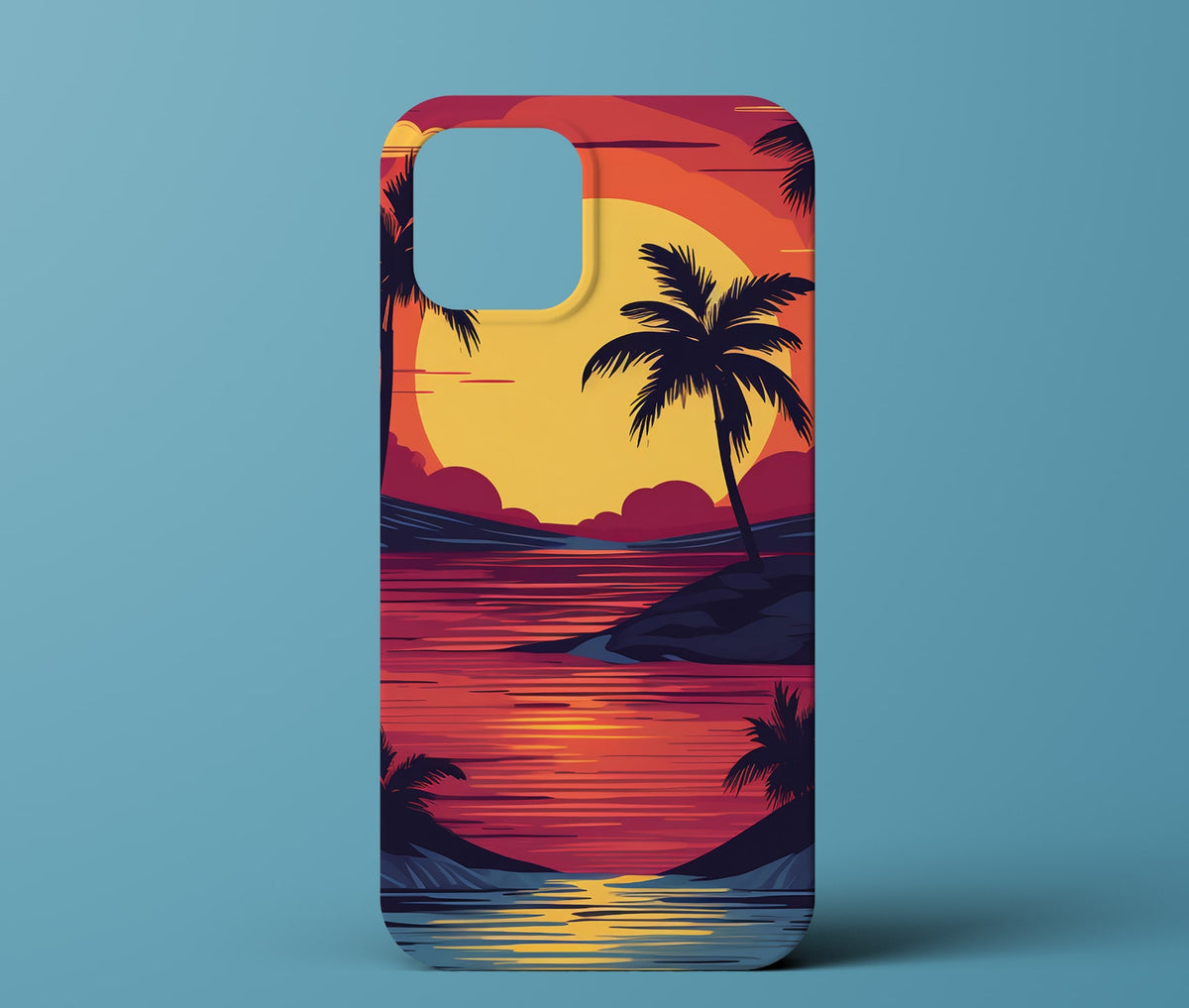 Sunset And Palm Tree Phone Case