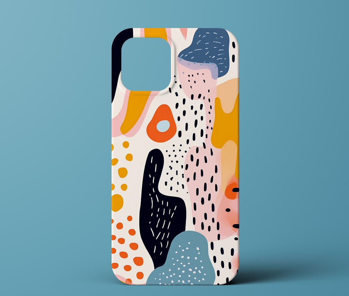 White Abstract Art Phone Case