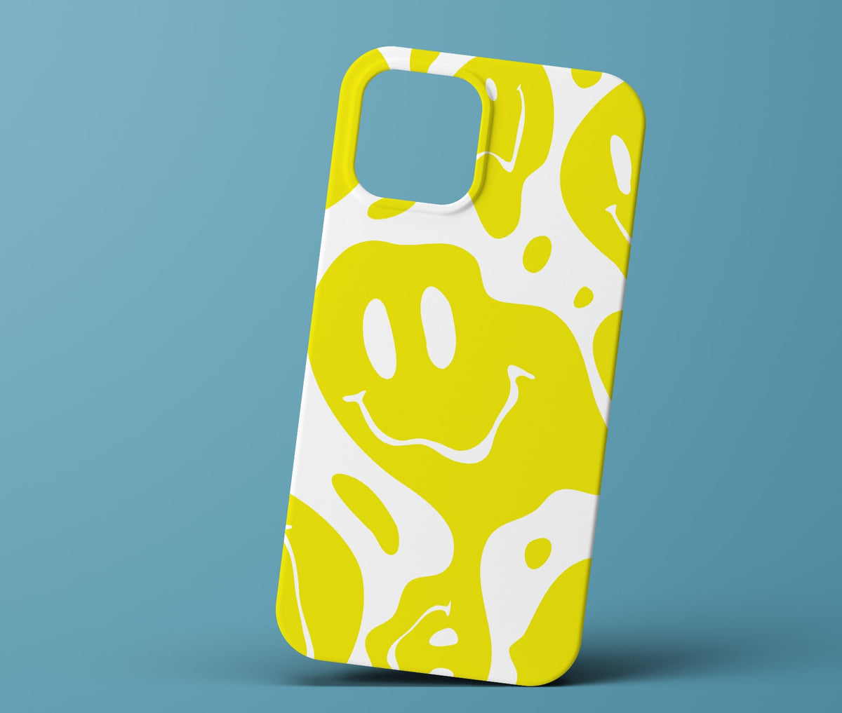 White and yellow smiley phonecase