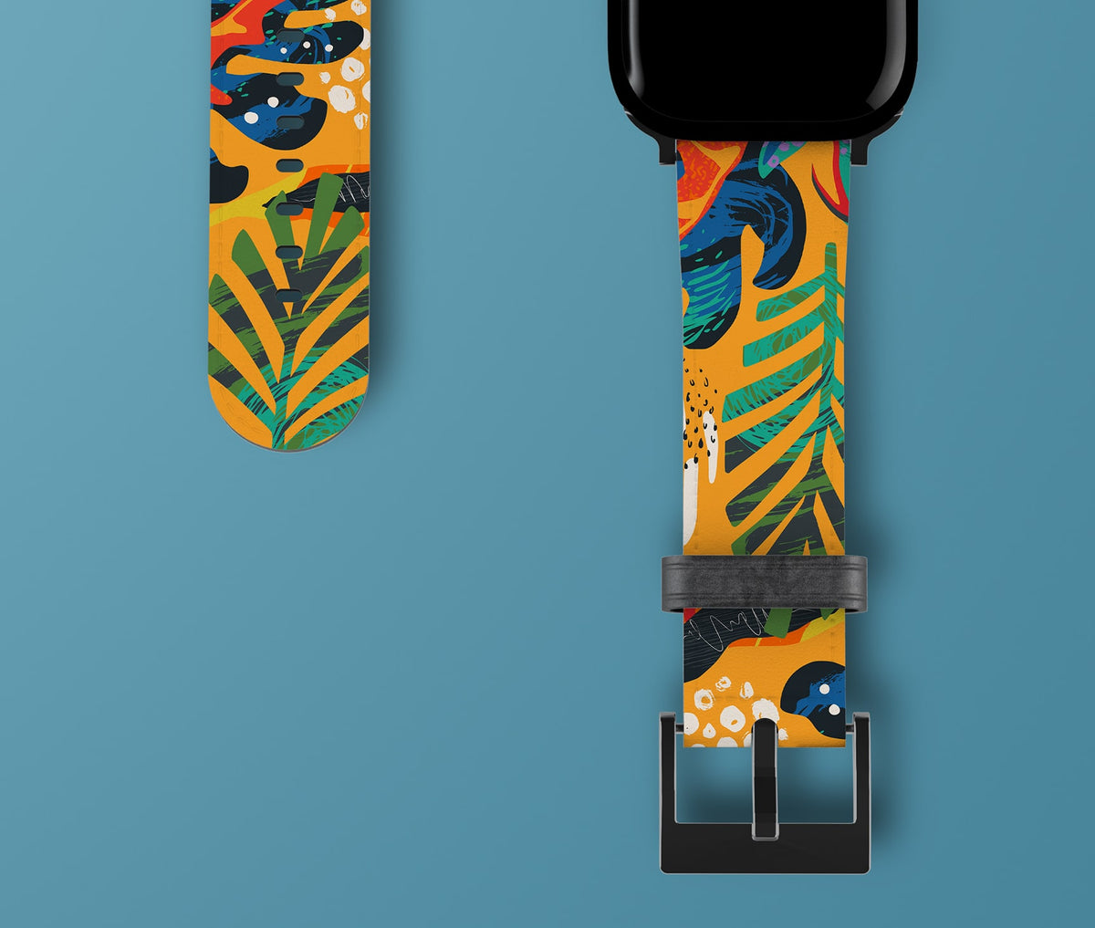 Yellow abstract watch strap
